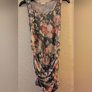 Hailey & Co. Floral Ruched Sleeveless Dress